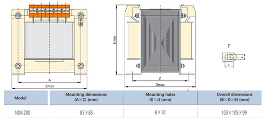 Transformador de Control CHINT NDK‑200VA 200 VA 230/400 VAC → 24 VAC – Código 29102020CH