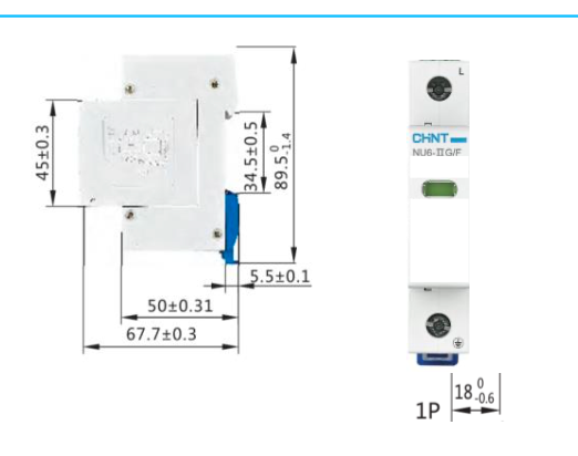 Supresor de Transiente CHINT NU6‑ⅡG 1P 385 VAC Imax 40 kA Clase II – Código 6105002CH