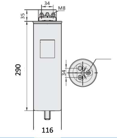Condensador trifásico seco tipo botella CHINT NWC6 40 kVAr 400 V – Código 1502040400CH