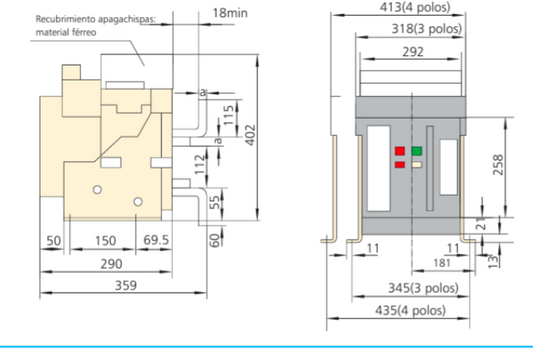 Interruptor en Caja Moldeada CHINT NA1-3200X-2500M/4P 1000–2500 A Electrónico Motorizado AC 220/230 V – Código 071171061CH