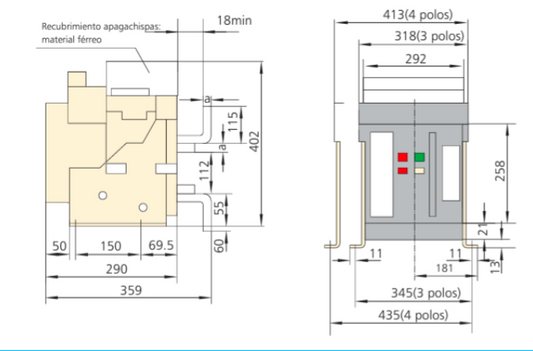 Interruptor en Caja Abierta CHINT NA1-2000X-2000M/4P 800–2000 A Electrónico Motorizado AC 220/230 V – Código 071171051CH