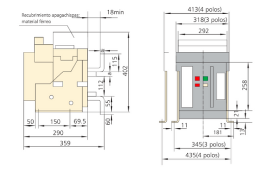 Interruptor en Caja Abierta CHINT NA1-2000X-1600M/4P 640–1600 A Electrónico Motorizado AC 220/230 V – Código 071171031CH
