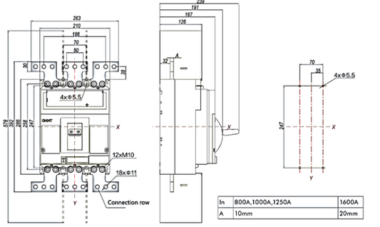 Interruptor Automático en Caja Moldeada CHINT NM8N-1600Q EM 4P 1600 A Electrónico 0,4–1 In 415 V 70 kA – Código 070274071600CH