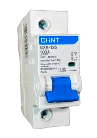 Interruptor Termomagnético CHINT NXB-125H 1P 100 A 10 kA Curva C – Código 070311100CH