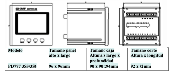 Analizador de Red CHINT PD7777-3SK4 LED 96×96 mm Comunicación RS-485 380 V 5 A – Código 2710033CH