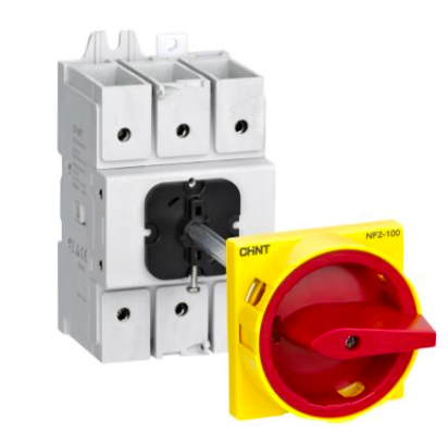 Seccionador a Panel CHINT NF2-125/3DORY 125A 3 Polos Manilla Roja/Amarilla AC-23A 415V – Código 170232125CH