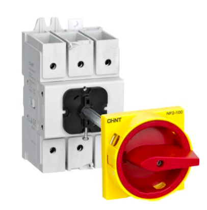 Seccionador a Panel CHINT NF2-100/3DORY 100A 3 Polos Manilla Roja/Amarilla AC-23A 415V – Código 170232100CH