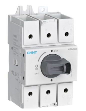 Seccionador a Riel DIN CHINT NF2-100/3DIR 100A 3 Polos Manilla Gris AC-23A 415V – Código 170830100CH