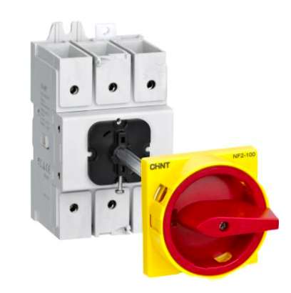Seccionador a Panel CHINT NF2 3P 80A AC-23A 415V Manilla Roja/Amarilla – Código 170232080CH