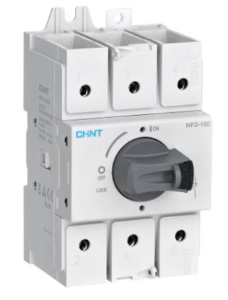 Seccionador a Riel DIN CHINT NF2 3P 80A AC-23A 415V Manilla Gris – Código 170830080CH