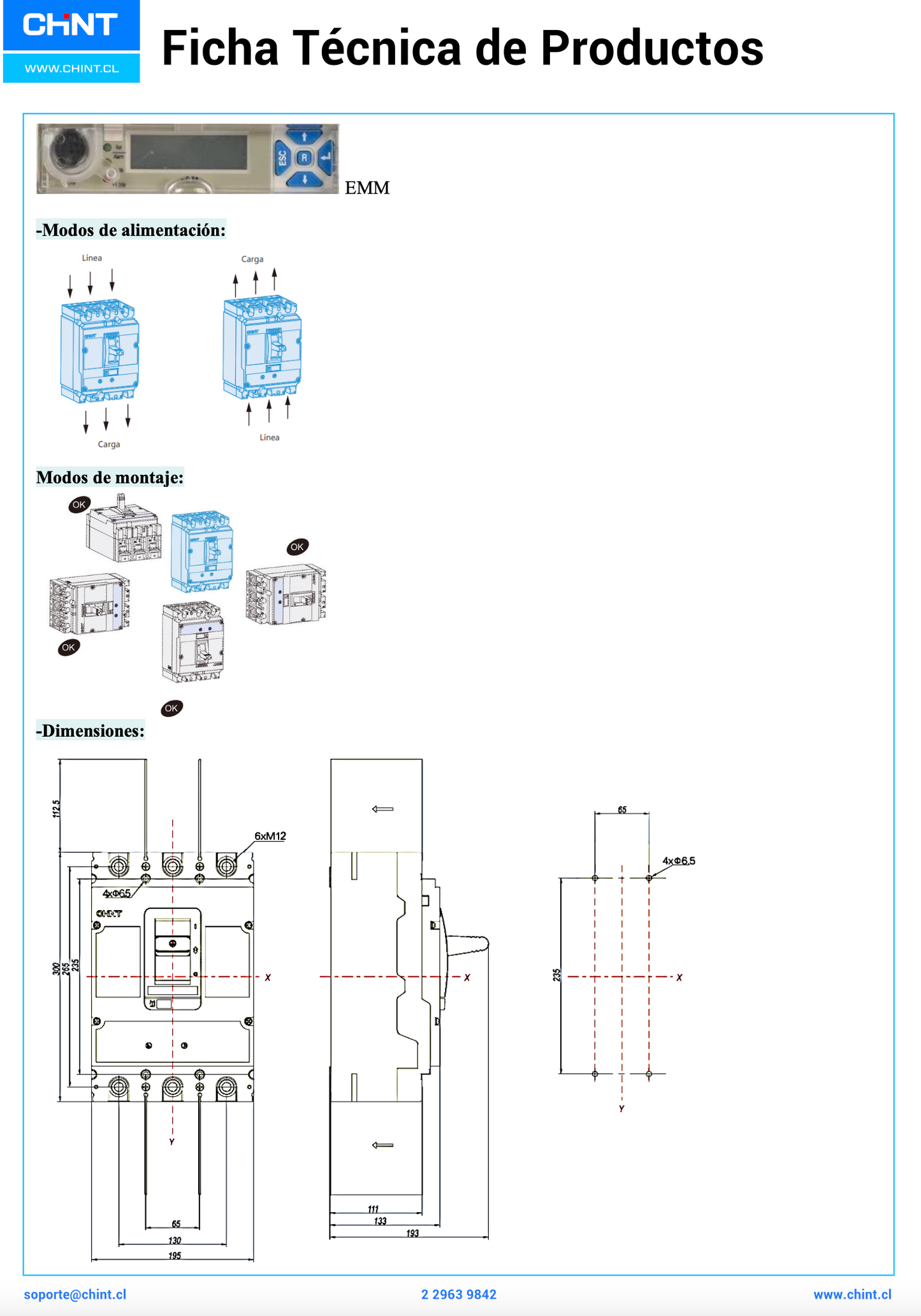Interruptor Electrónico CHINT NM8N-800Q 4P 800A 70kA 415V – Código 070274060800CH