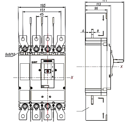 Interruptor Electrónico CHINT NM8N-630Q 4P 630A 70kA 415V – Código 070274060630CH