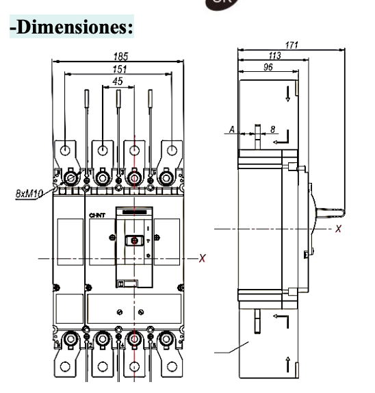 Interruptor Electrónico CHINT NM8N-630Q 4P 630A 70kA 415V – Código 070274060630CH