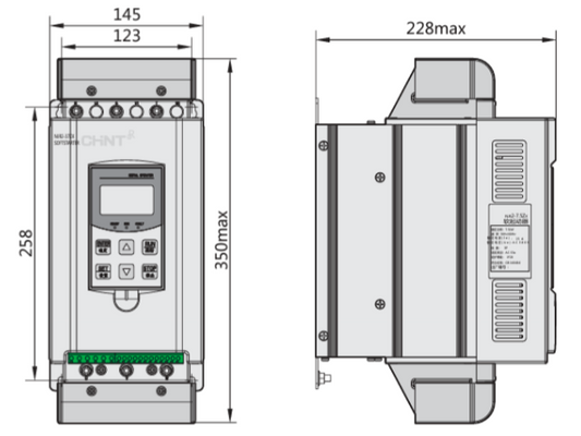 Partidor Suave CHINT NJR2-37ZX 37 kW 70 A 380 V con Bypass y Control 230 V – Código 11171070CH
