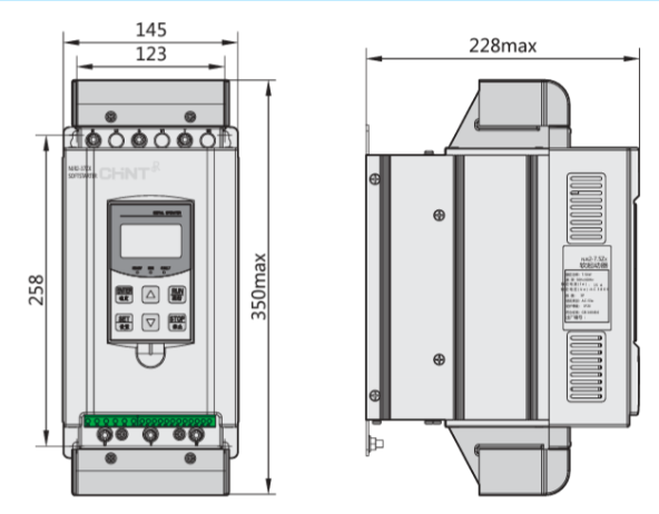Partidor Suave CHINT NJR2-22ZX 380V 42A 22kW con Bypass y Control 230V – Código 11171042CH