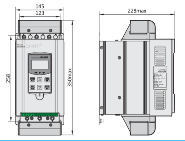 Partidor Suave CHINT NJR2-15ZX 380V 29A 15kW con Bypass y Control 230V – Código 11171029CH