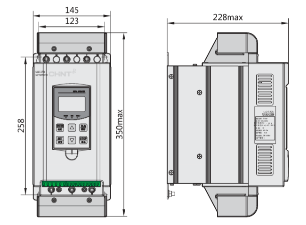 Partidor Suave CHINT NJR2-7,5ZX 380V 15A 7,5kW con Bypass y Control 230V – Código 11171015CH