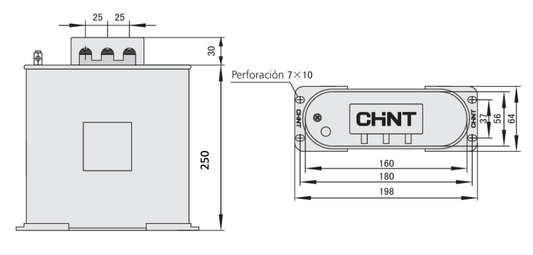 Condensador Trifásico CHINT BZMJ 0.4-30-3 30 kVAR 400 V 50 Hz – Código 150330040CH