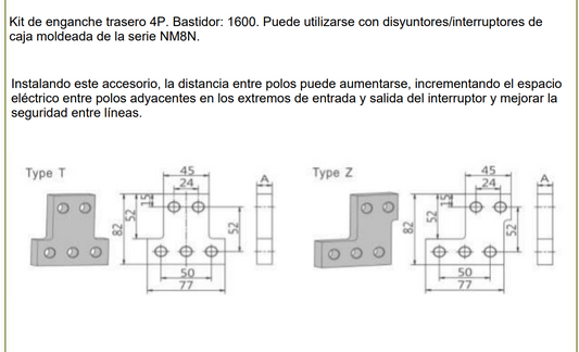 Terminales Extendidos para Interruptor NM8N 1600A 4P FCP25-M8 – Código 0722054160CH