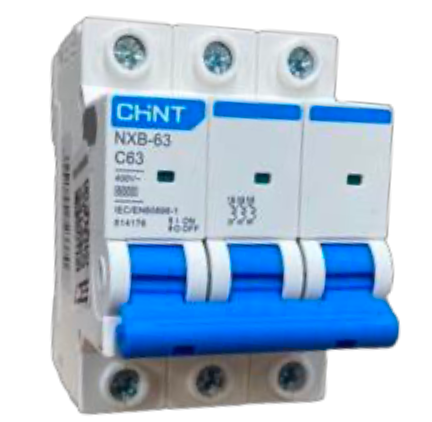 Interruptor Automático CHINT NXB-63 3P 63A 6kA Curva C – Código 070103063CH