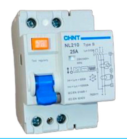Interruptor Diferencial CHINT NL210 2P 25 A 30 mA Tipo B 10 kA – Código 0702225030CH