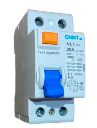 Interruptor Diferencial CHINT NL1 2P 25A 30mA Tipo A (Inmunizado) – Código 070222504CH