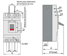 Interruptor Termomagnético MCCB Fijo NM1-630H 3P 630 A 50 kA – Código 072135363CH