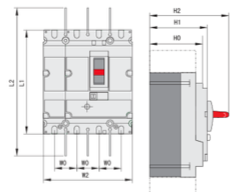 Interruptor Termomagnético MCCB NM8-630S 4P 350 A 50 kA – Código 072245235CH