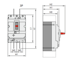 Interruptor Termomagnético MCCB NM8S-400S 3P 400 A 70 kA – Código 072264240CH