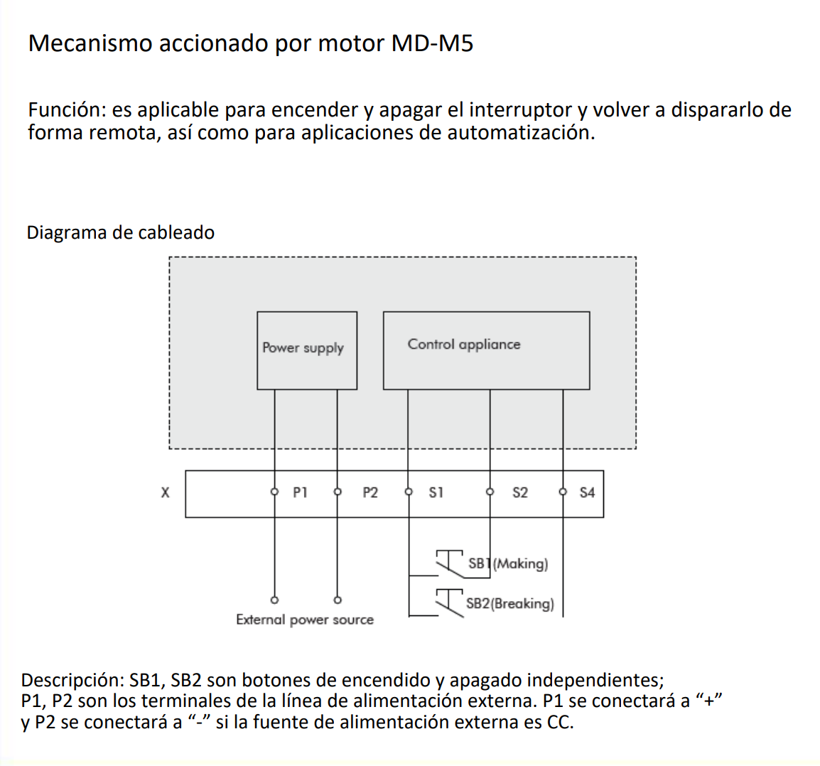 Mecanismo Motorizado NXM-800 DC220V/AC230V MD-M5 D3/A1 – Código 072120754CH