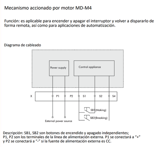 Mecanismo Motorizado CHINT MD-M4 D3/A1 para NXM(S)-630(400) DC220V/AC230V – Código 072120744CH