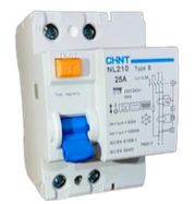 Interruptor Diferencial CHINT NL210 2P 25 A 300 mA Tipo B 10 kA – Código 0702225300CH