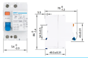 Interruptor Diferencial CHINT NL210 2P 25 A 300 mA Tipo B 10 kA – Código 0702225300CH