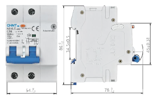 Interruptor Diferencial CHINT NB4LE-AFD 2P 16A 30 mA Tipo A con AFD y Curva C – Código 07121216CH