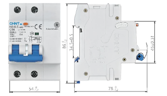 Interruptor Diferencial CHINT NB4LE-AFD 2P 20A 30 mA Tipo A con AFD y Curva C – Código 07121220CH