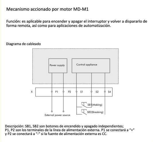 Mecanismo de Accionamiento Motorizado CHINT MD-M1 D3/A1 para NXM-125(63) DC220V/AC230V – Código 072120714CH