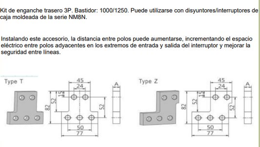 Terminales Extendidos CHINT FCP25-M8 3P para NM8N 1000/1250 – Código 0722053100CH