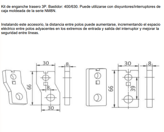 Terminales Extendidos CHINT FCP23-M8 3P para NM8N 400/630 – Código 0722054040CH