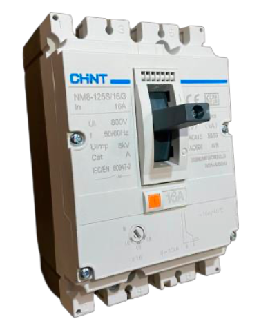 Interruptor Termomagnético CHINT NM8-125S 3P 16A 415V 50kA – Código 072232200CH