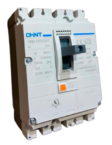 Interruptor Termomagnético CHINT NM8-125S 3P 20A 415V 50kA – Código 072232201CH