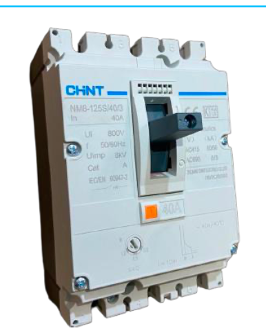 Interruptor Termomagnético CHINT NM8-125S 3P 40A 50 kA 415 V – Código 072232204CH