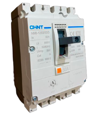 Interruptor Termomagnético CHINT NM8-125S 3P 50A 50 kA 415 V – Código 072232205CH