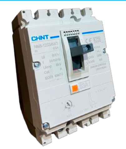 Interruptor Termomagnético CHINT NM8-125S 3P 63A 50 kA 415 V – Código 072232206CH