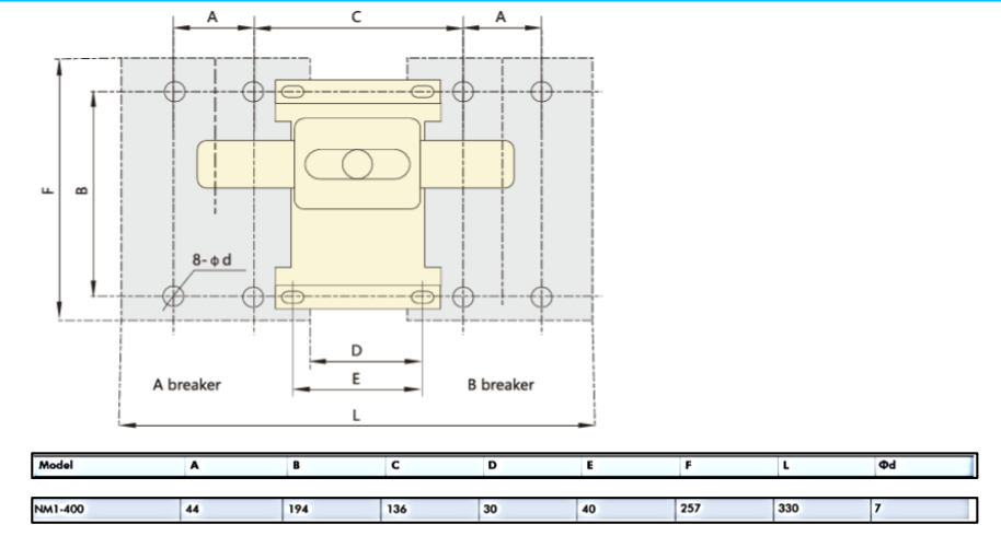 Enclavamiento Mecánico CHINT para Interruptores Automáticos NM1-400 4P – Código 072104140CH