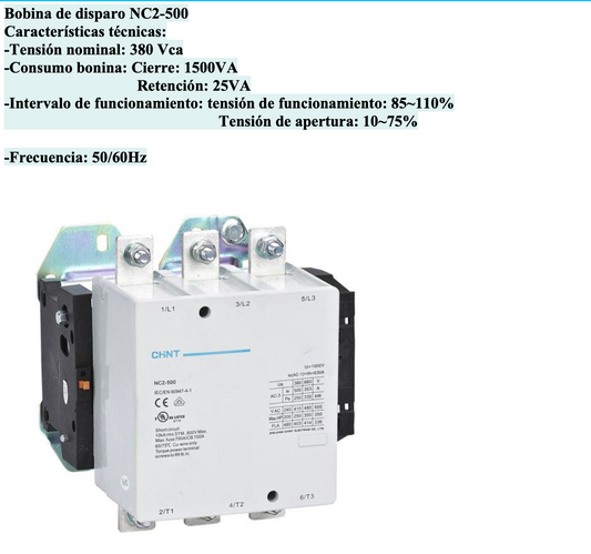 Bobina CHINT 380 V AC para Contactor NC2-500 – Código 030886500CH