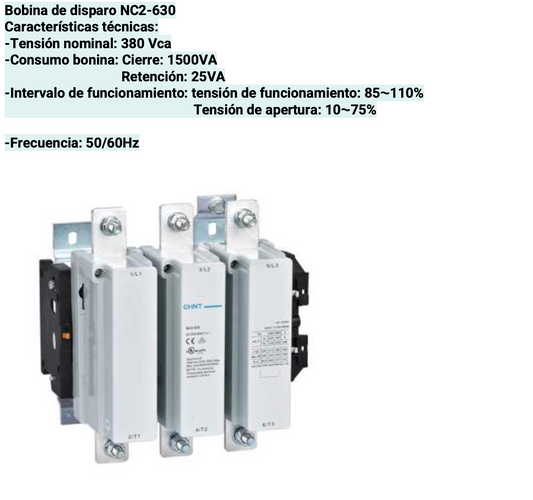 Bobina CHINT 380 V AC para Contactor NC2-630 – Código 030886630CH