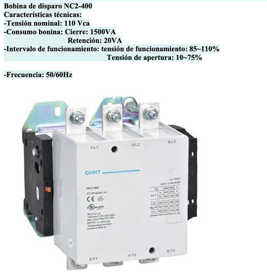 Bobina CHINT 110 V AC para Contactor NC2-500 – Código 030884500CH