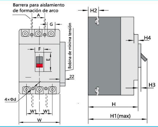 Interruptor Automático CHINT NM1-63H 3P 20A 35kA Fijo – Código 072141220CH