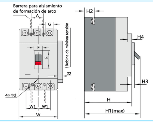 Interruptor Automático CHINT NM1-63H 3P 25A 35kA Fijo – Código 072141225CH
