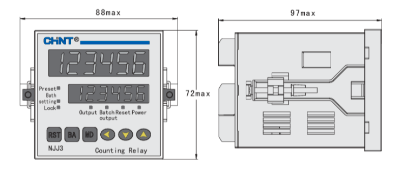 Contador Digital CHINT NJJ3-100 6 Dígitos 240VAC Incremental/Decremental con Relé – Código 2714014CH